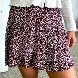 Lush Floral Button Skirt
